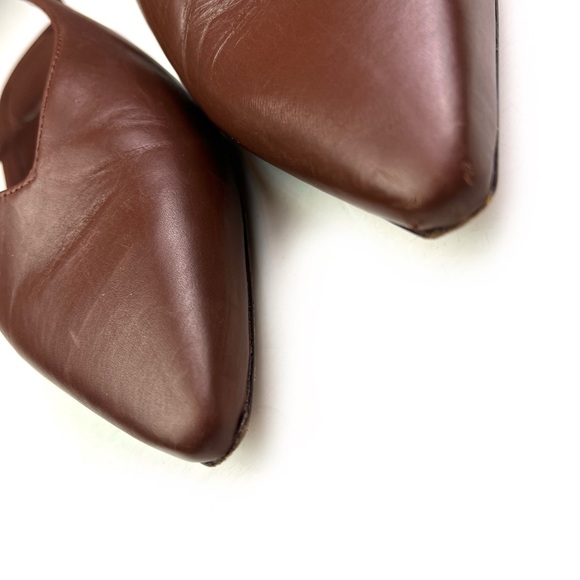 Vince Brown Leather Sling-Back Pointed Toe Ines Flats size 8 - Picture 5 of 7